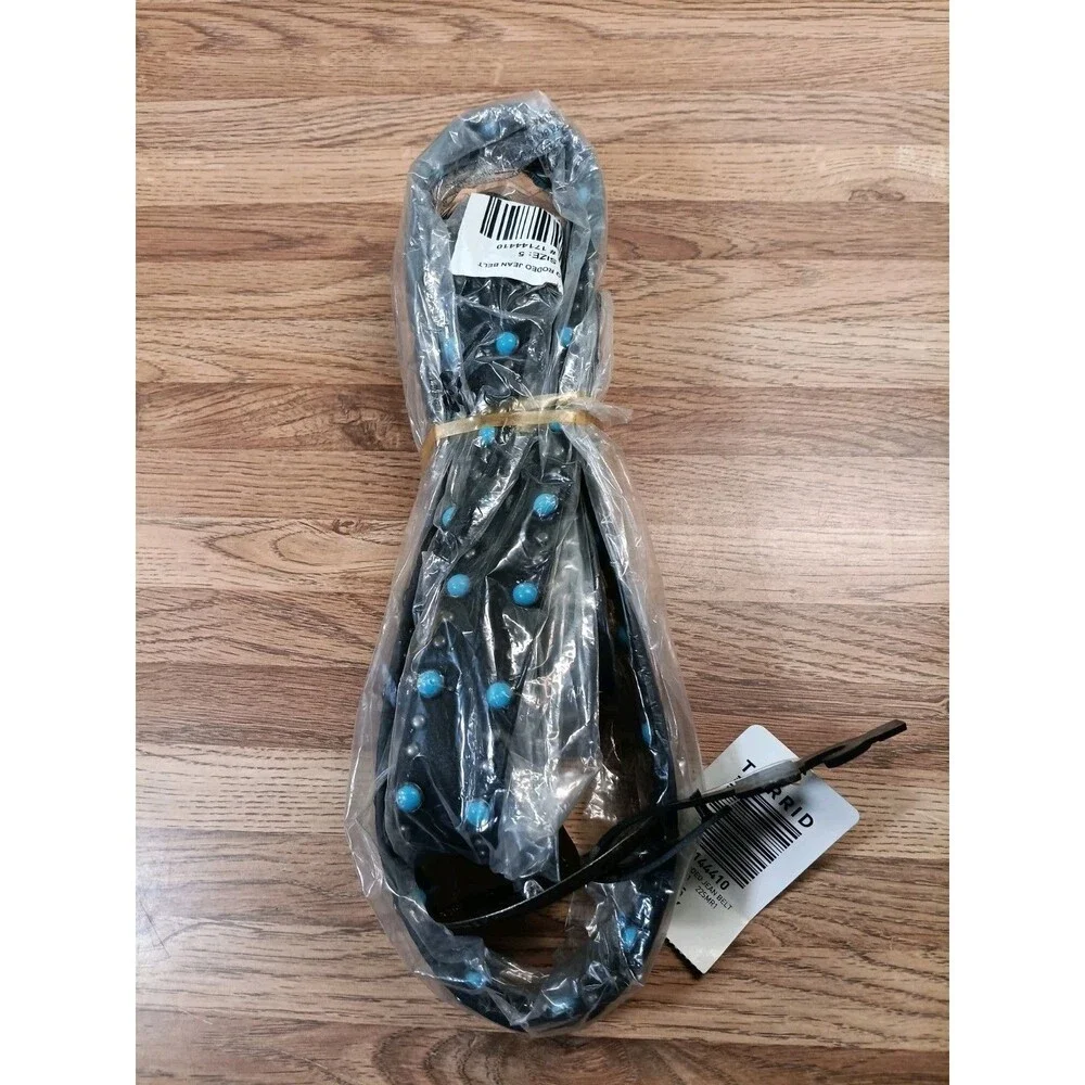 Torrid Black Western Style Belt W/Faux Turquoise Size 5X NWT